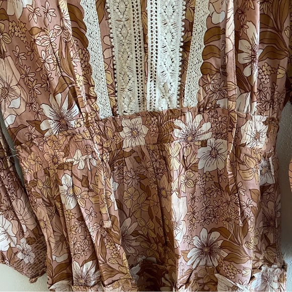 NWT Frille Rose Orange Floral Print Dress - Picture 6 of 7